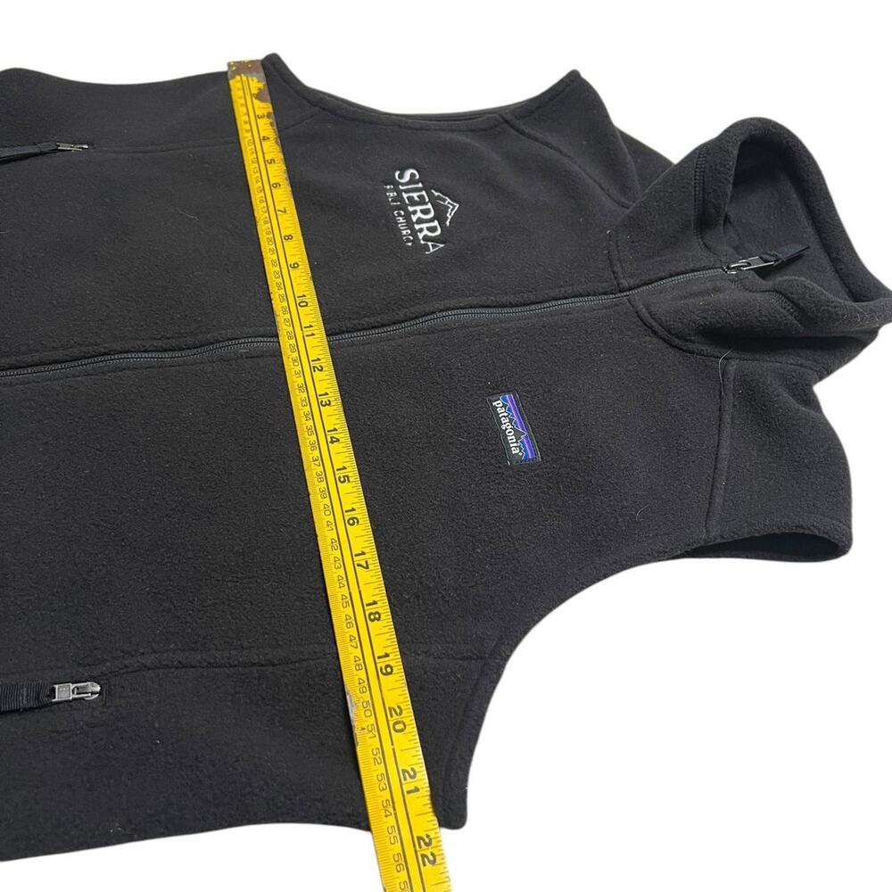 Patagonia Synchilla Fleece Vest Womens L Black Full Zip Sierra Church Logo - Picture 12 of 15